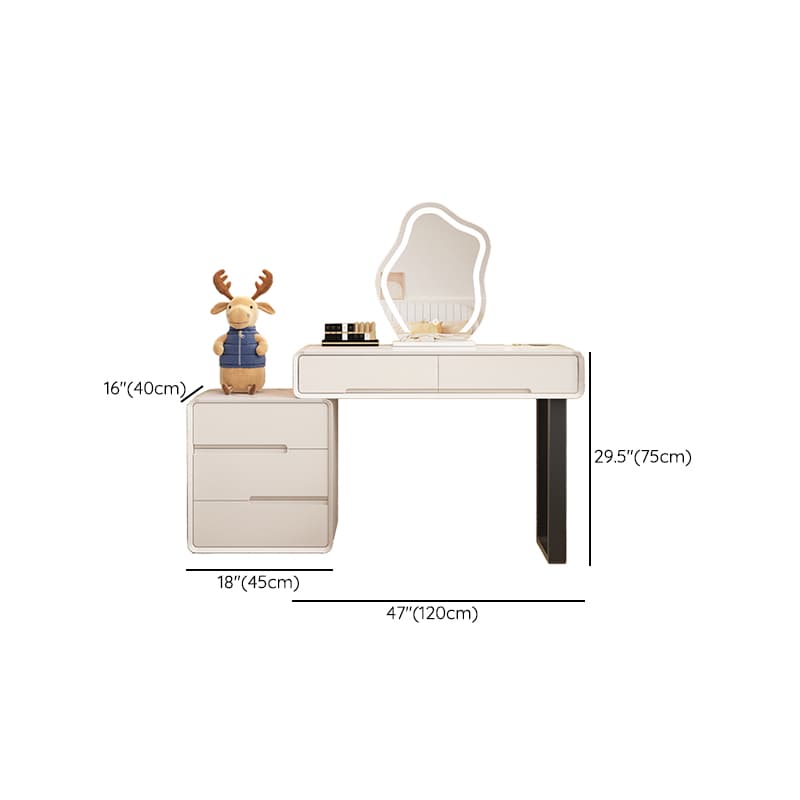 Large/Standard Stone Vanity Set with White Upholstered Chair, 5/8 Drawers, Mirror Lights, and Lighting - image 16