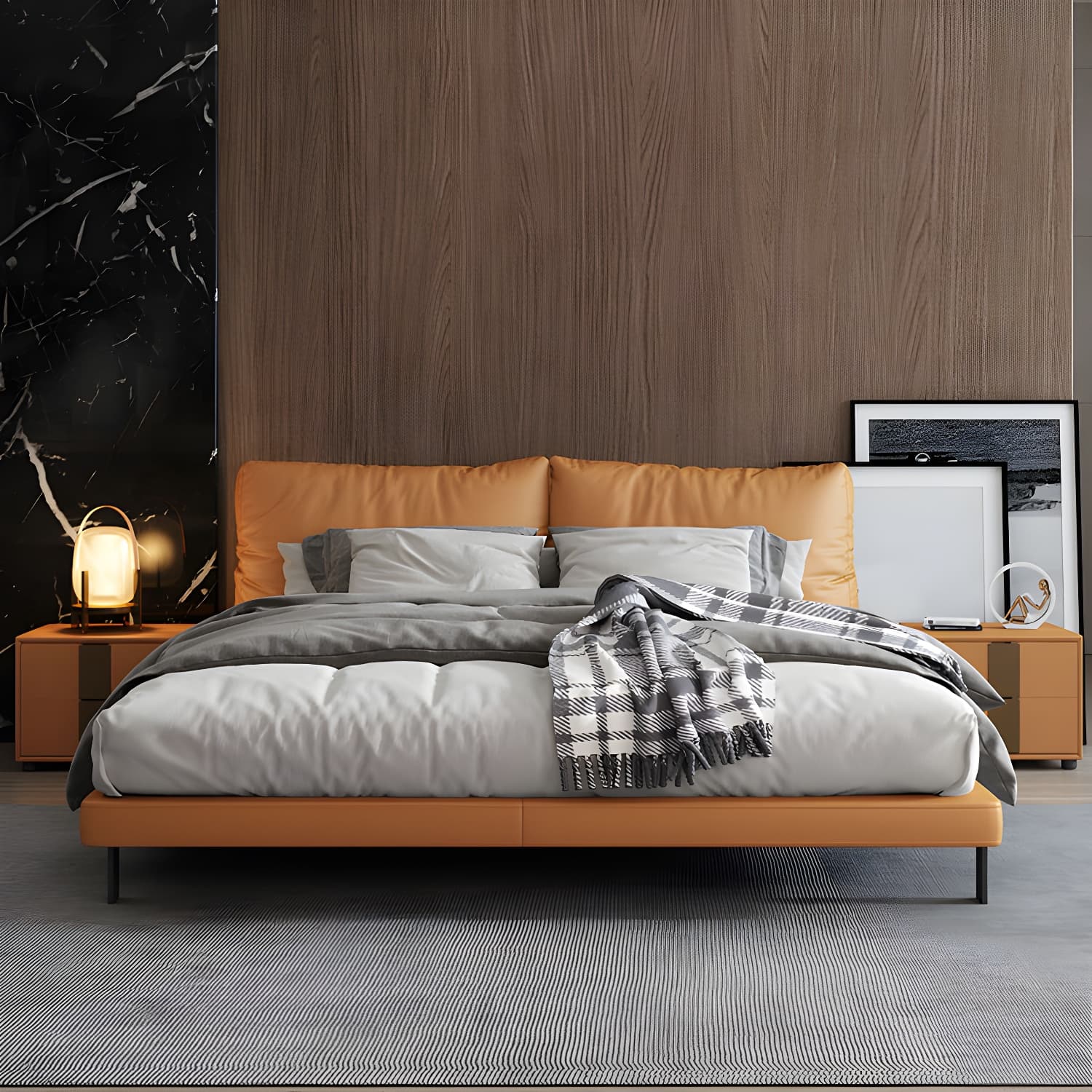 Modern Wood Upholstered Standard Bed Modern Queen/King Bed Frame - image 5