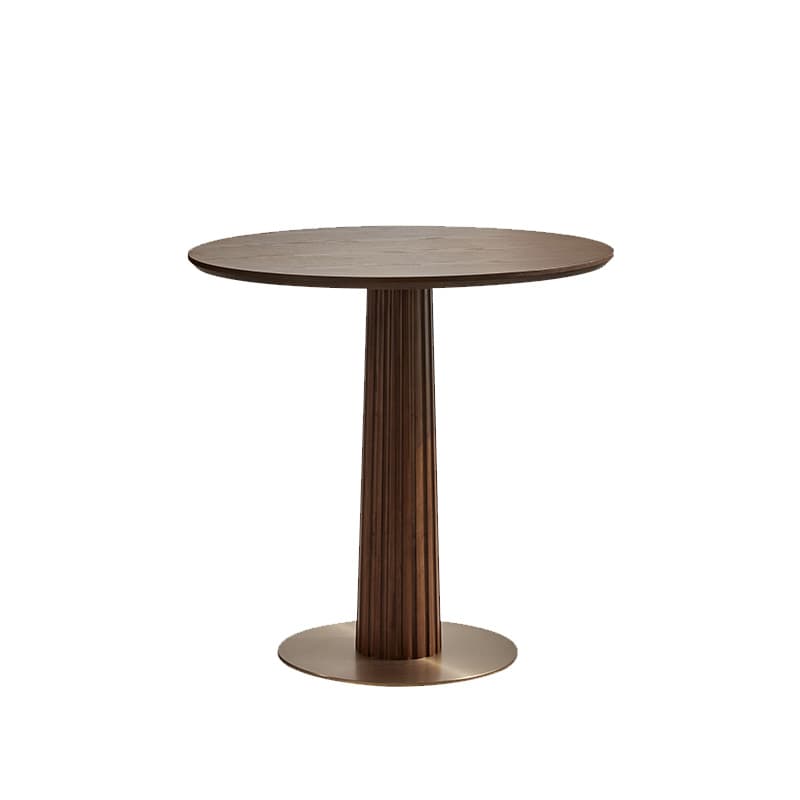 Traditional Brown Wood Dining Table with Wooden Top and Oak Pedestal Base - image 5