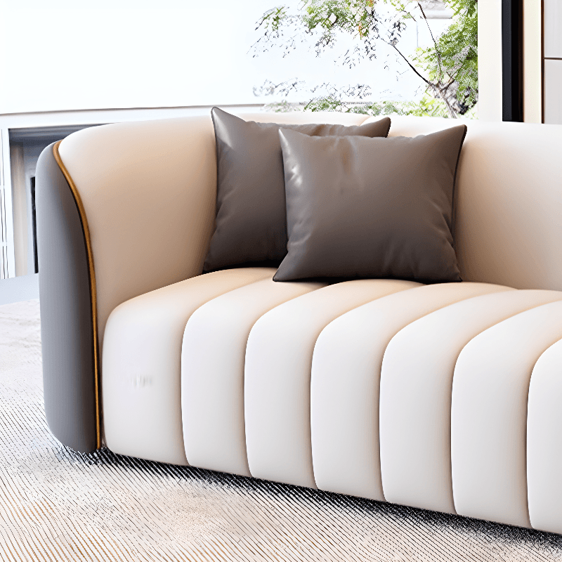 Trendy Grey/Ivory Solid Color 3-seater/for 2/1 Person Floor Sofa/Loveseat/Single Sofa with Tuxedo Arm for Sitting Room - image 19