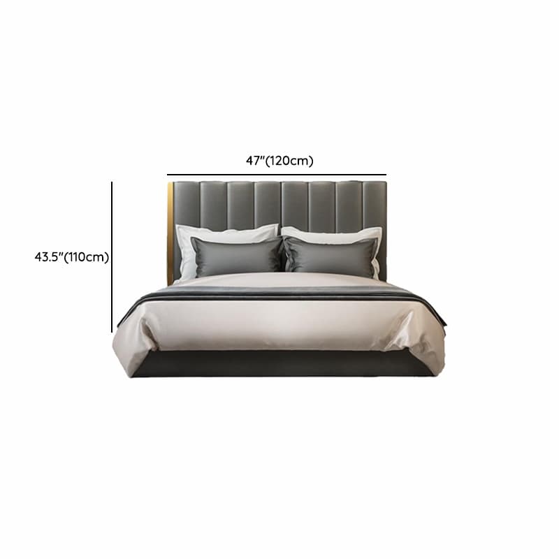Free-standing Standard Standard（36-55“） Full(54"W x 75"L) Wood Rectangle Sponge Panel Headboard With Legs - image 10