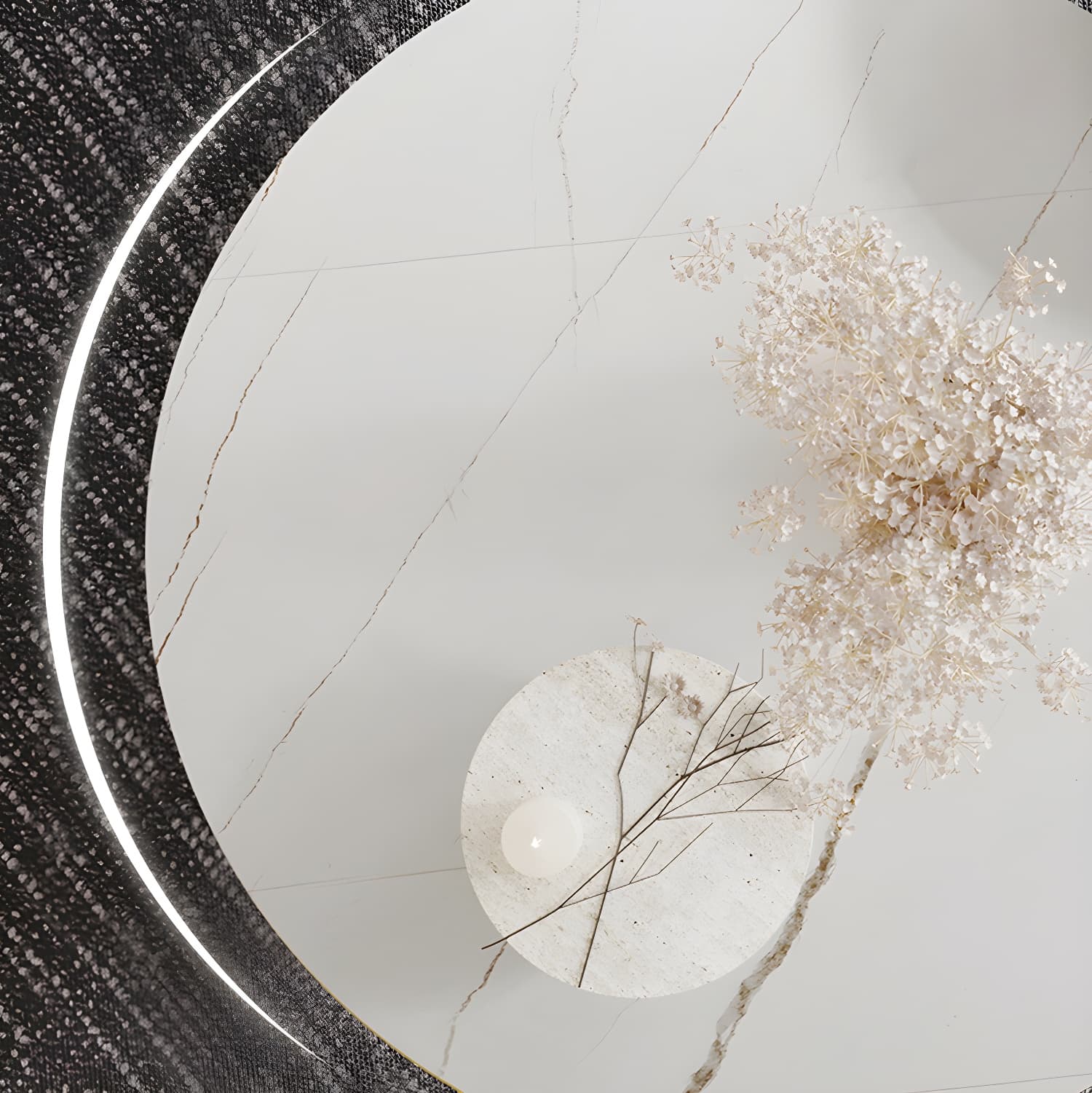 Contemporary Dining Table Round Dinner Room Table with Pedestal Base - image 6