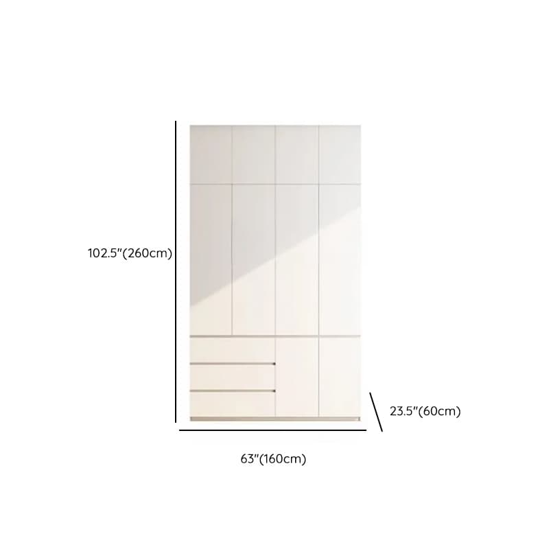 Minimalist Chalk Wooden Cabinet Armoire with Soft Close Drawer, Soft Close Door, Interior Shelves, and Clothing Rod - image 11
