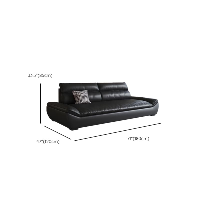 Contemporary Modern Solid Color Stain Resistant Standard/Single Sofa in Midnight Black, Seats 4/5/3 with 1 Pillow - image 17