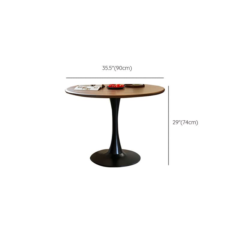 Modern Round Fixed Table Rubber Solid Wood Standard Height Dining Table for Seats 2 - image 18