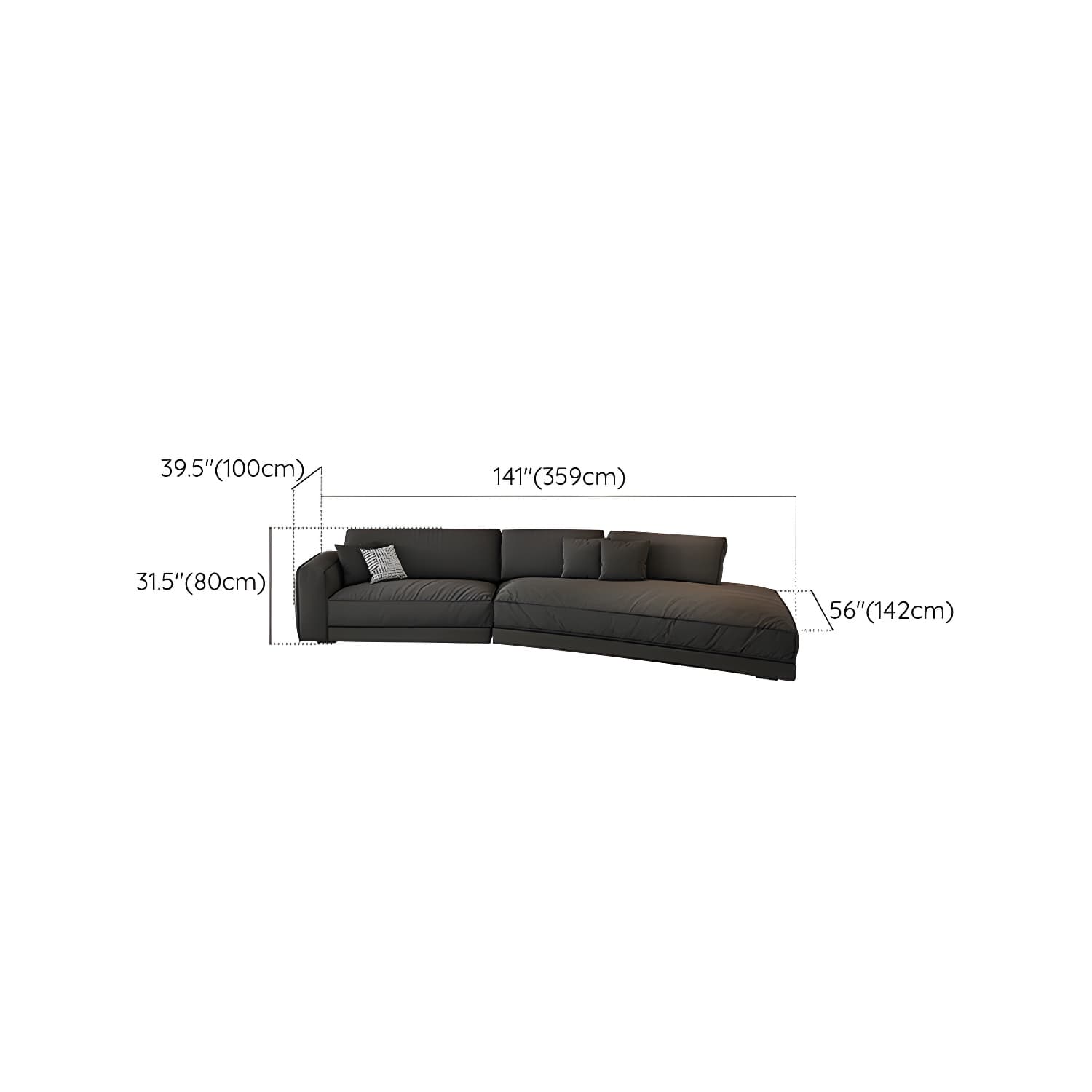 Modern Gray Polyester Blend Stationary Sectional Sofa with Square Arm and Cushion Back - image 22