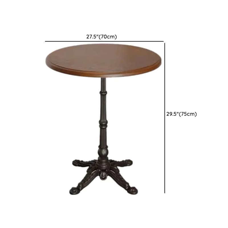 Industrial Natural Wood Finish Dining Table with a Rubber Solid Wood Tabletop and Metal Black Base - image 24