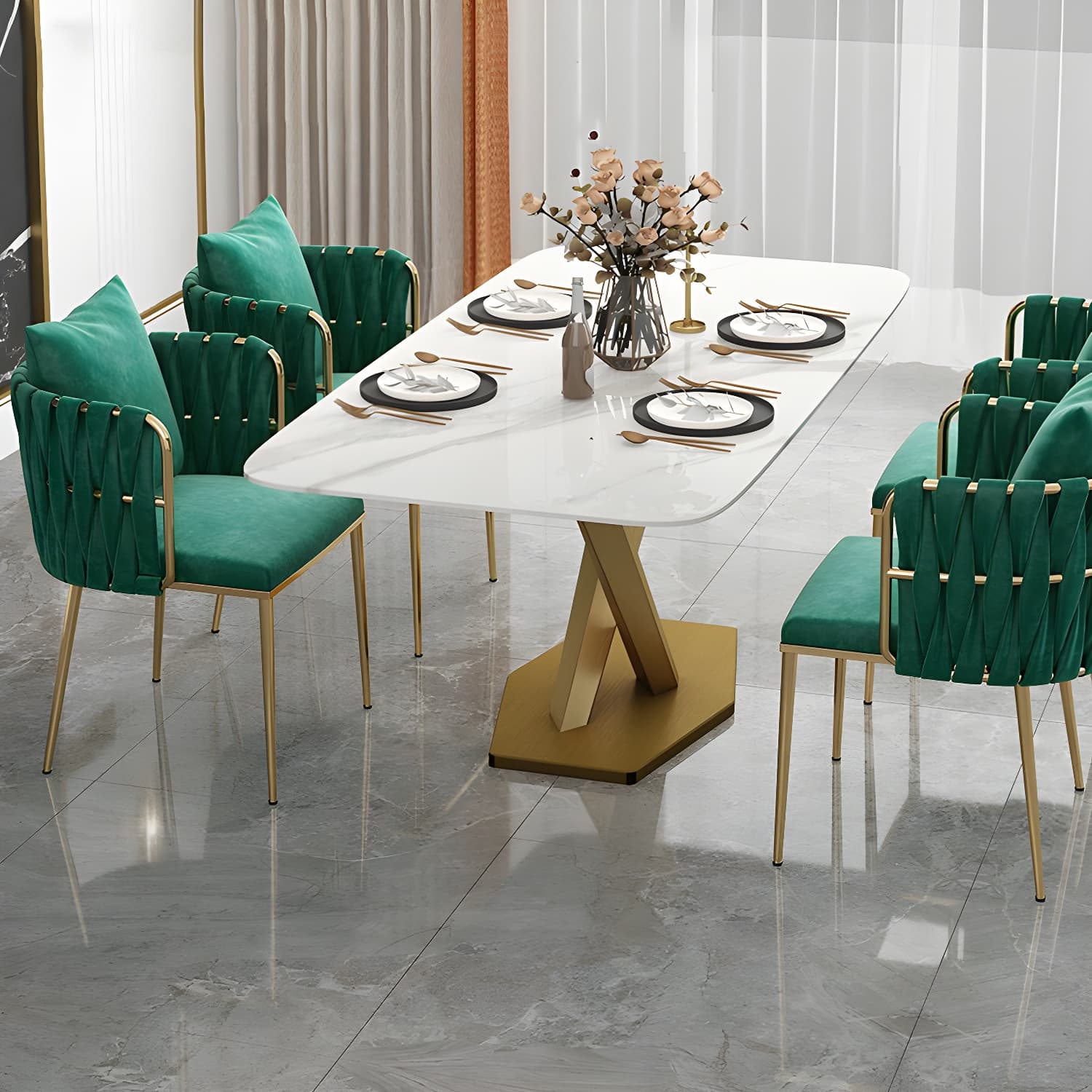 Contemporary Metal Dining Room Chairs Velvet Armless Dining Chairs for Home Use - image 15