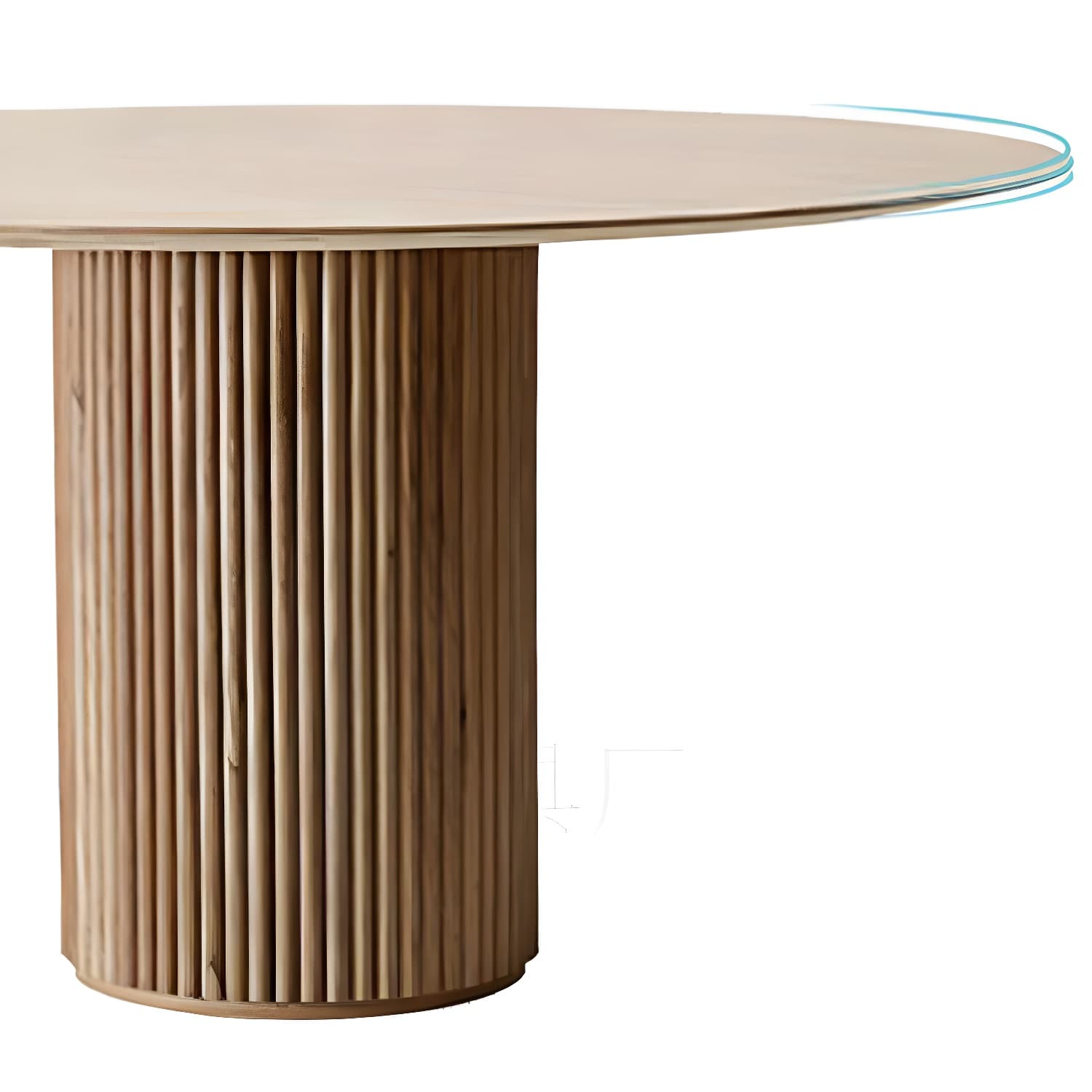Natural Double Pedestal Dining Table Modern Oval Wood Home Dinner Room Kitchen Table - image 8