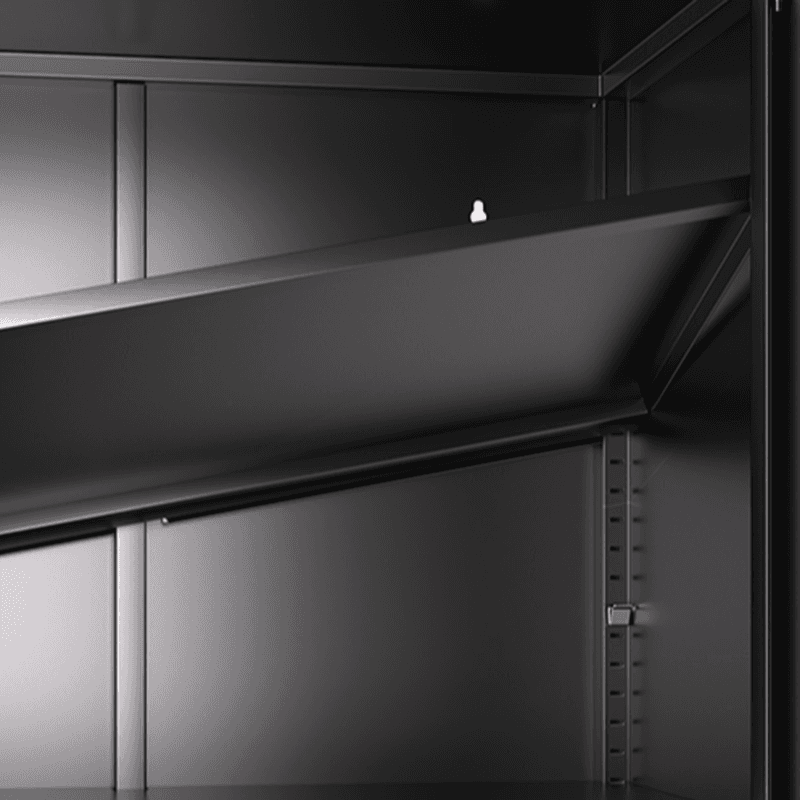 Rectangular Damp-proof Scratch-immune Accent Cabinet with Steel Countertop, Adjustable Shelf, Grip Bars, and Midnight Black Top - image 10