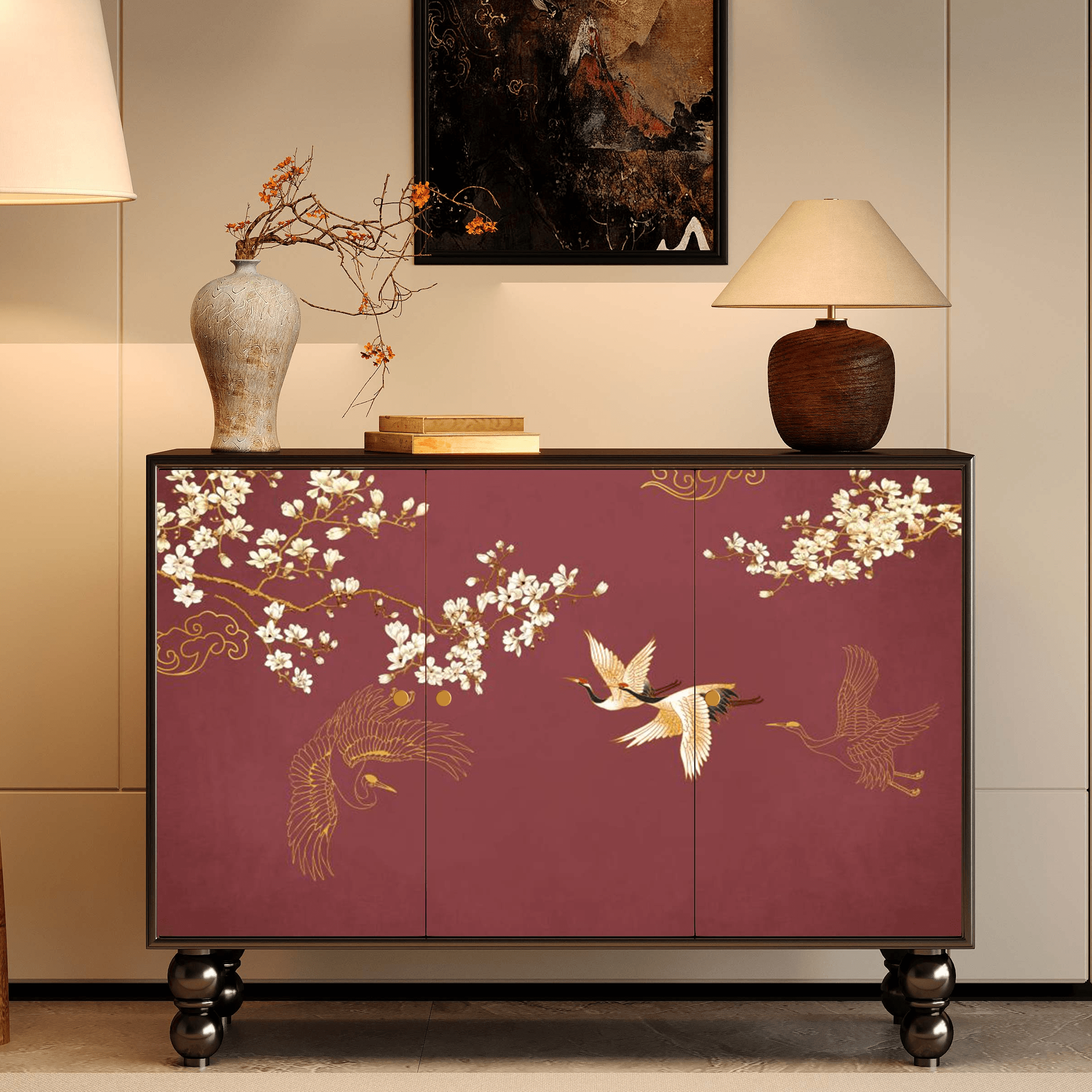 Classicist Narrow Timber Sideboard with Hutch, 3 Shelves, 3 Doors and Larder - image 37
