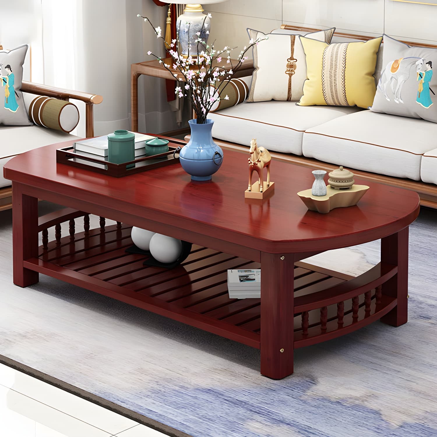 Contemporary Coffee Table Storage Solid Wood Coffee Cocktail Table - image 5