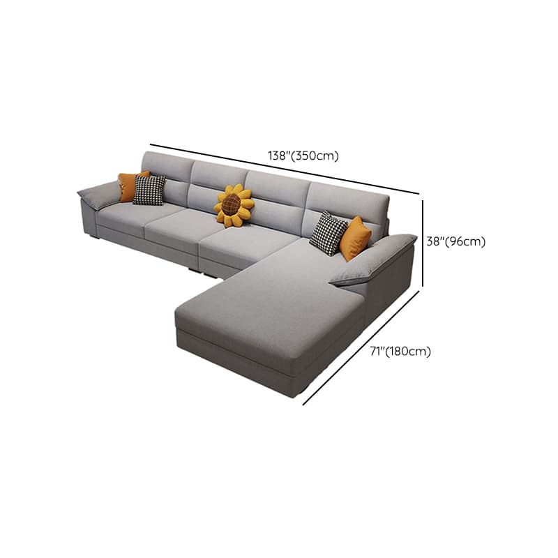 Scandinavian Wood Seats 4 Large (Over 109 in.) Pillow Top Arm Sofa Chaise - image 18