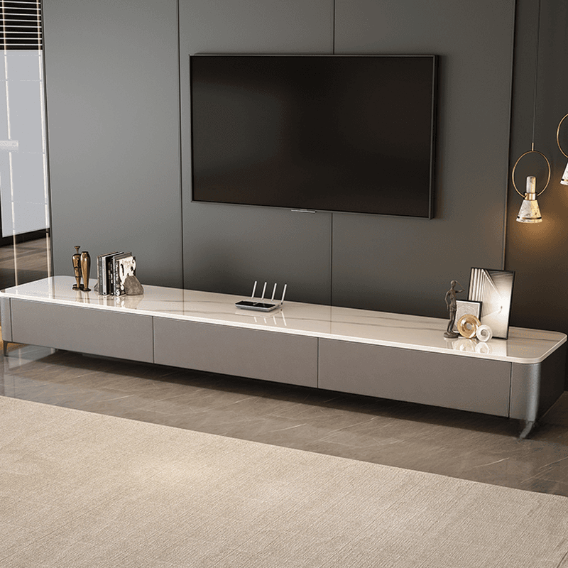 Modern Simple Style Solid and Manufactured Wood Rectangular TV Stand with 3 Drawers - image 8