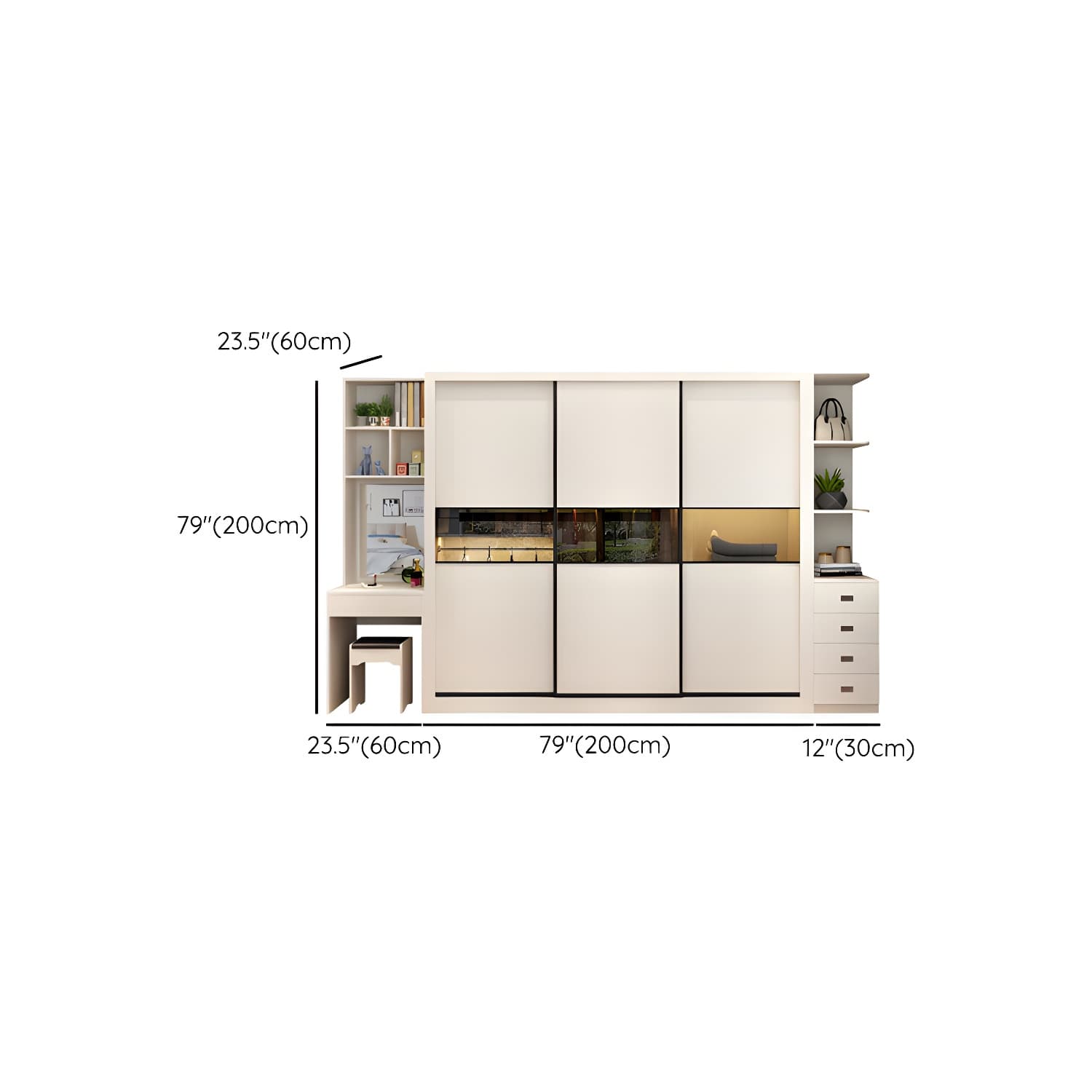 Contemporary Home Engineered Wood Wardrobe Freestanding Wardrobe Closet - image 20