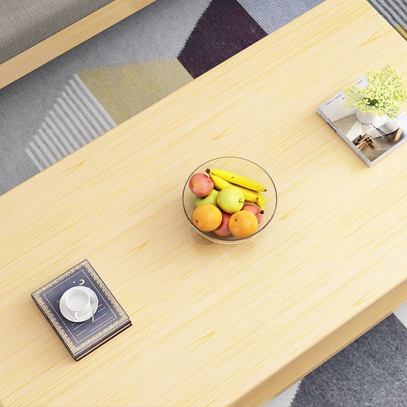 Wood Four Leg Storage Included Rectangular Standard Coffee Table No Drilling Required Modern Style - image 7