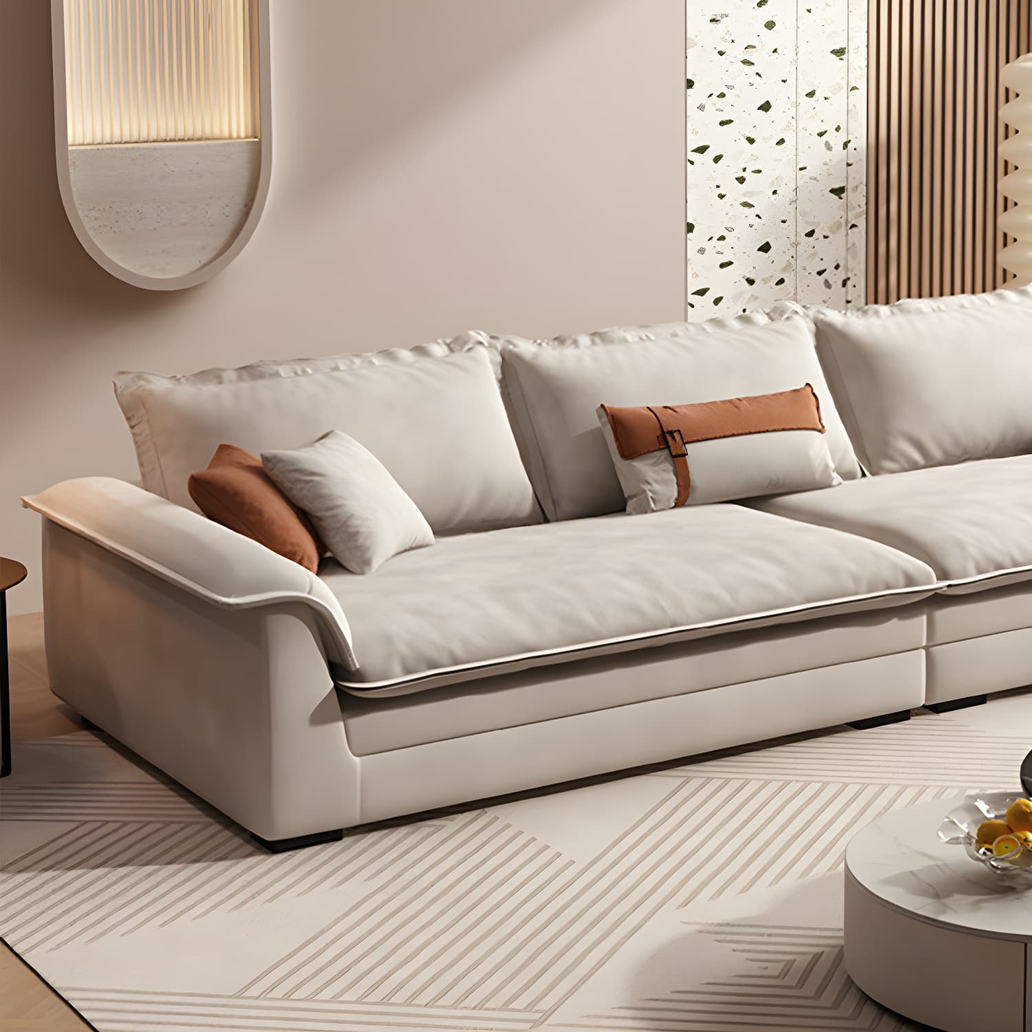Contemporary Style Wood Frame Pillow Top Arm Sofa For Living Room - image 6