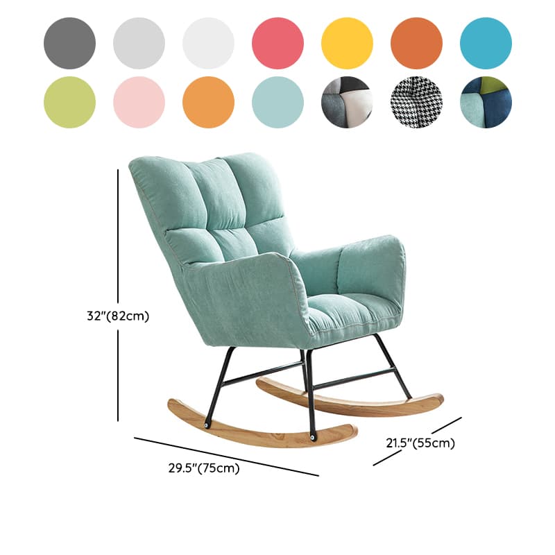 Modern Upholstered Rocking Chair with Tufted Seat - Natural Wood Legs for Stylish Home Decor - image 21