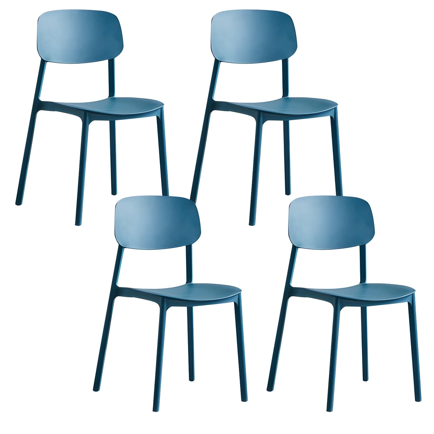 Plastic Indoor-Outdoor Side Chair Armless Stackable Dining Chairs