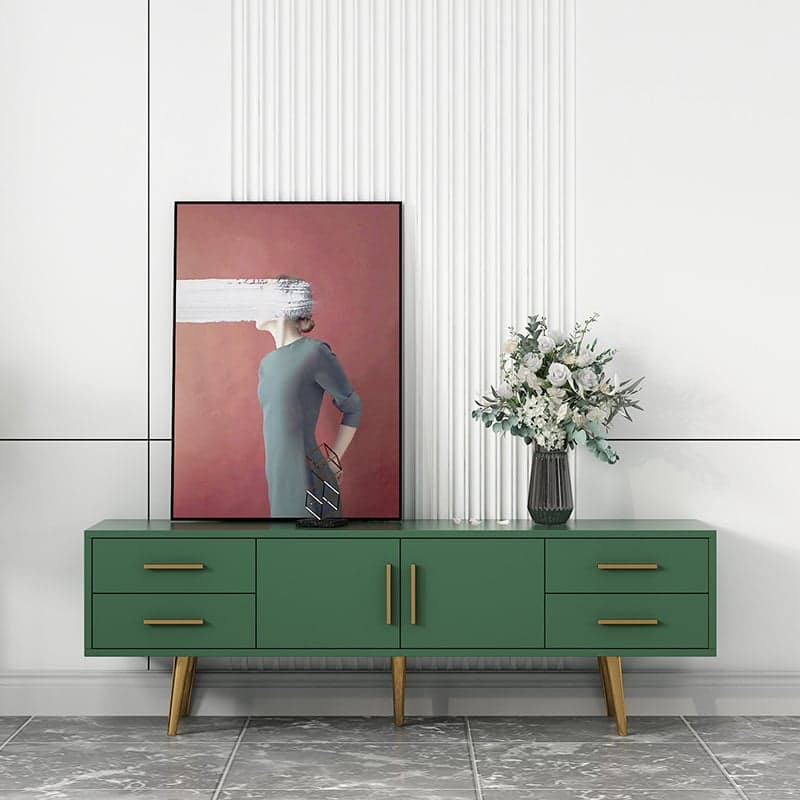 Glam Rectangle Manufactured Wood TV Stand with Adjustable Shelf - image 3