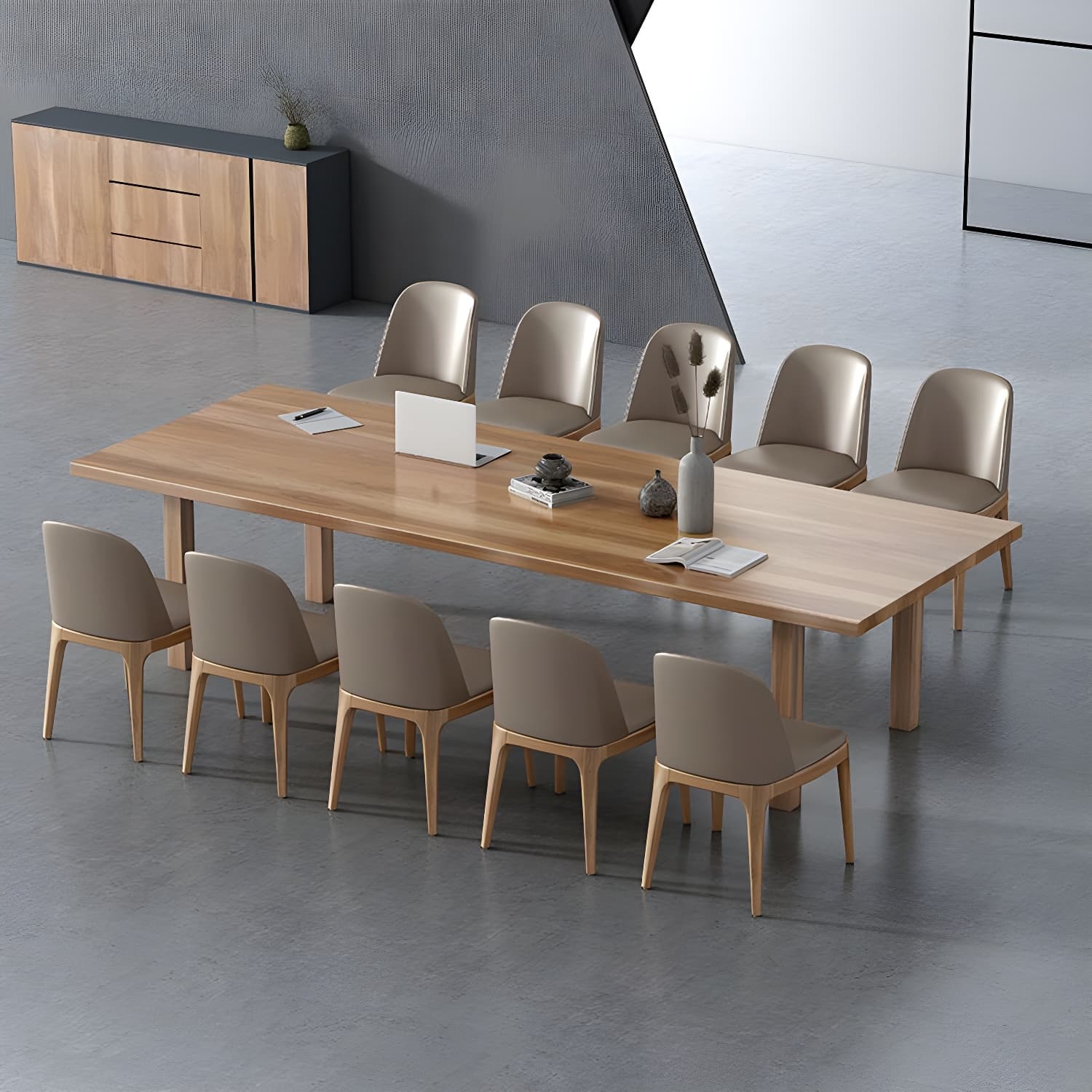 Modern Solid Wood Table for Restaurant Rectangle Brown Dining Table with 4 Legs - image 8