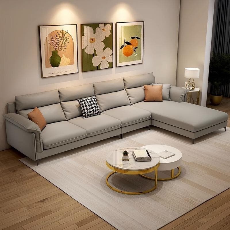 Modern Cushion Back Gray Standard Size Pillow Top Arm Gray Wood Sectionals