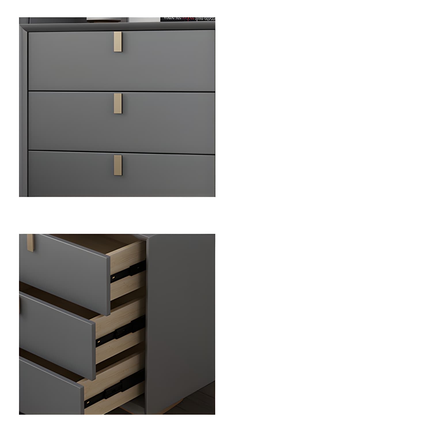 Modern Wood Bachelor's Chest with 3 Drawers and Faux Leather Countertop - image 14