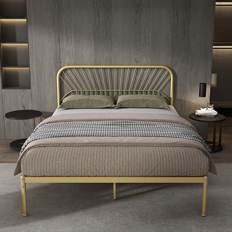 Modern Style Metal Frame Storage Panel Bed with Rectangular Headboard Shape - image 6