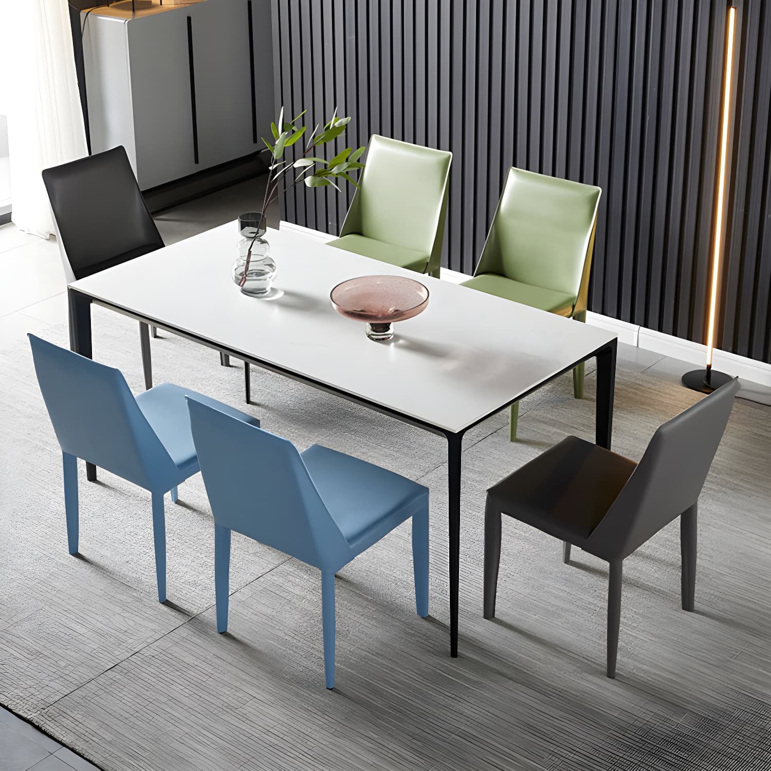 Modern Style Leather Dining Chairs Armless Solid Back Side Chairs for Kitchen - image 10
