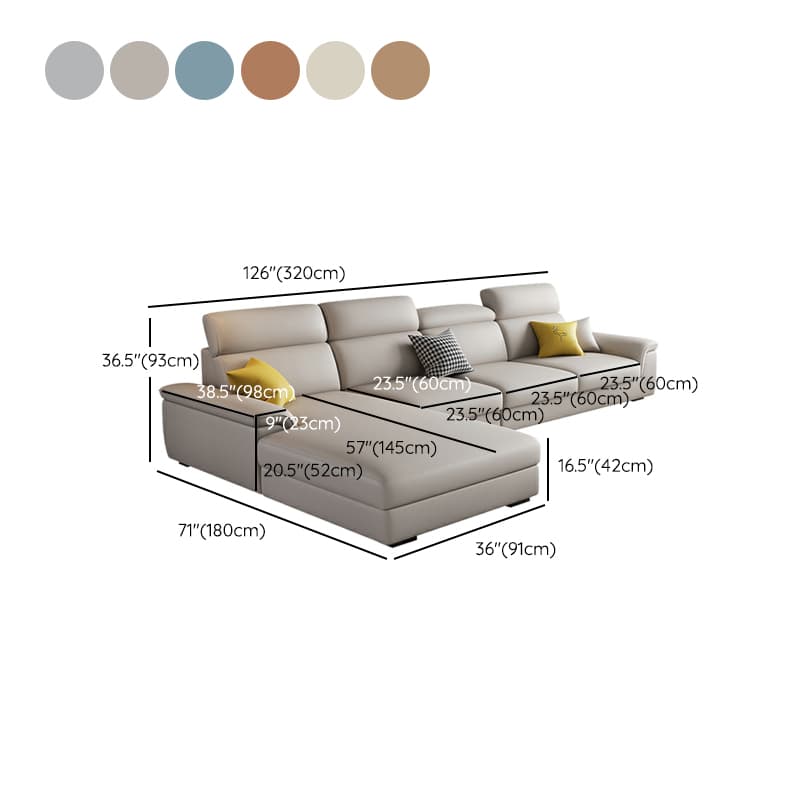 Modern Sectional Sofa and Chaise with Adjustable Pillows and Pillow Top Arm - image 17