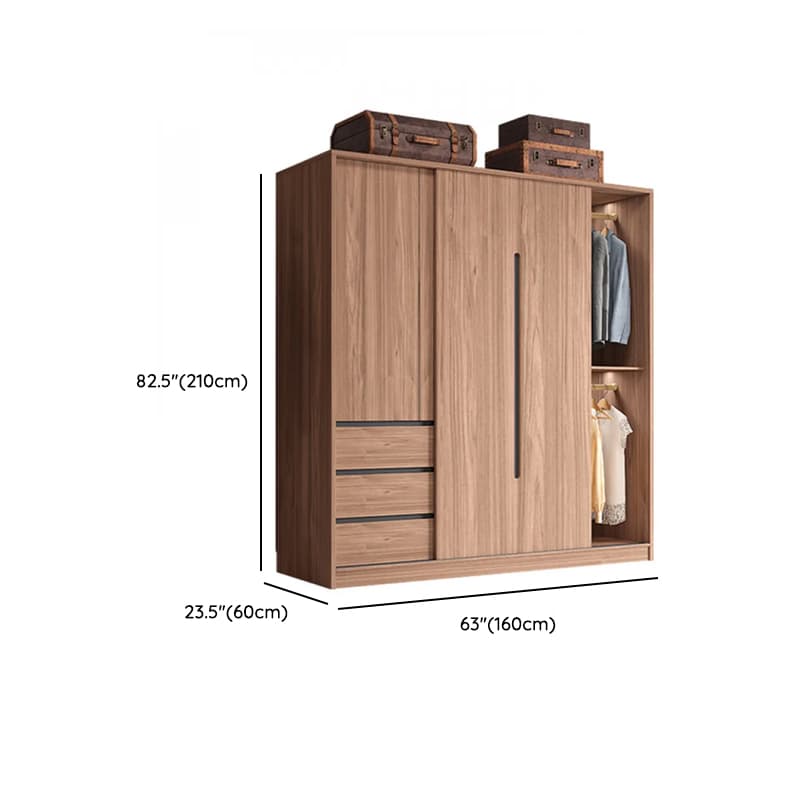 Modern Simple Style Sand Manufactured Wood Self-supporting Wardrobe with Soft Close Drawer, Interior Shelves & Soft Close Door - image 12