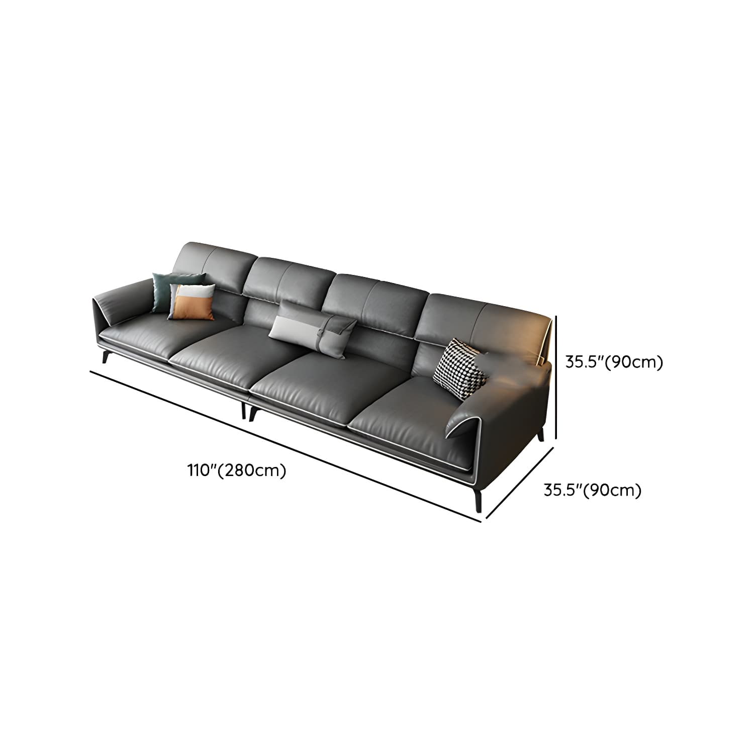 Modern Gray Stationary Sectional Sofa with Wood Frame and Pillow Top Arm - image 17