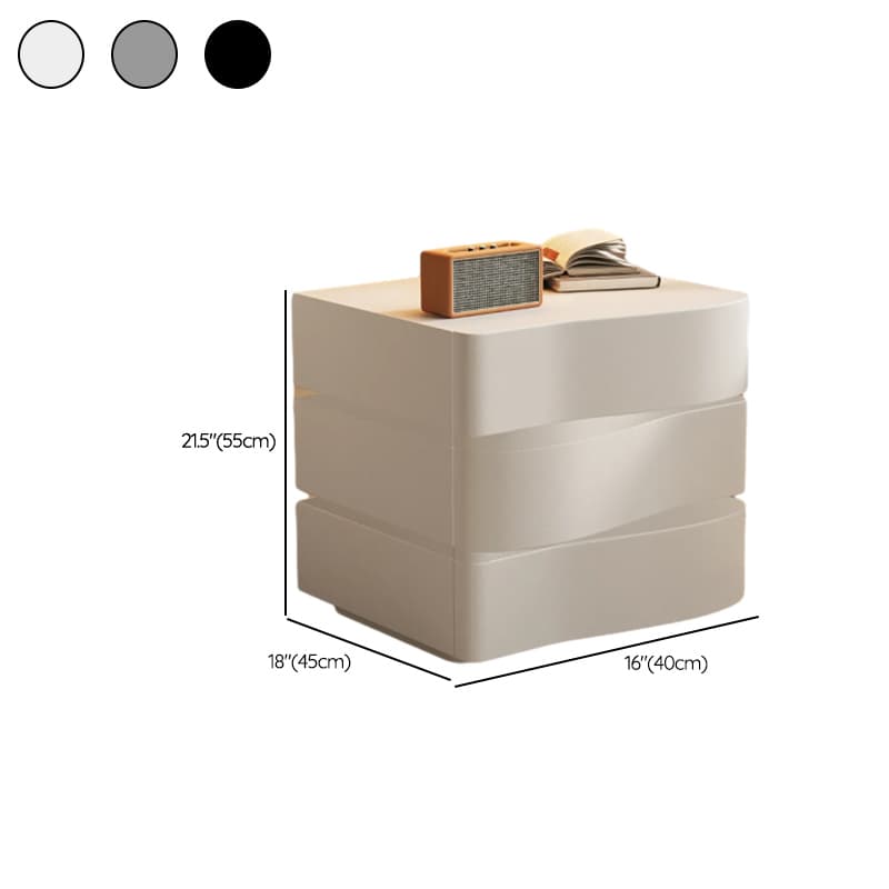 Organic Modern Drawer Storage Nightstand Synthetic Leather Illumination Light - image 13