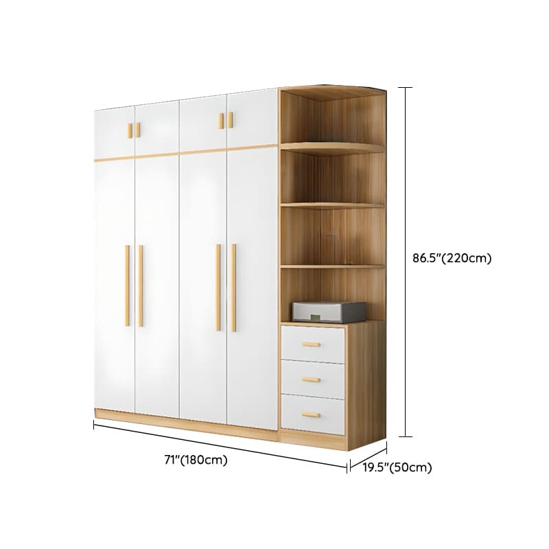 Modern Timber Detached Wardrobe with Soft Close Drawer, Soft Close Door, Interior Shelves & Clothing Rod - image 41