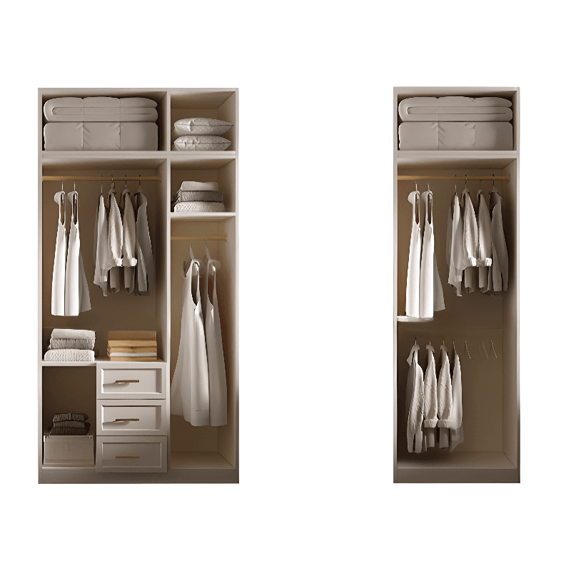 Chalk Simple Lumber Independent Wardrobe Closet with Soft Close Drawer, Interior Shelves, and Clothing Rod - image 4