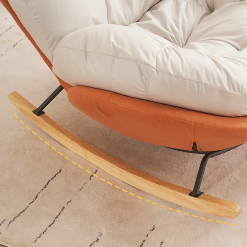 Chic Upholstered Small Rocking Chair in Natural Wood with Tufted Back and Stylish Modern Design - image 11