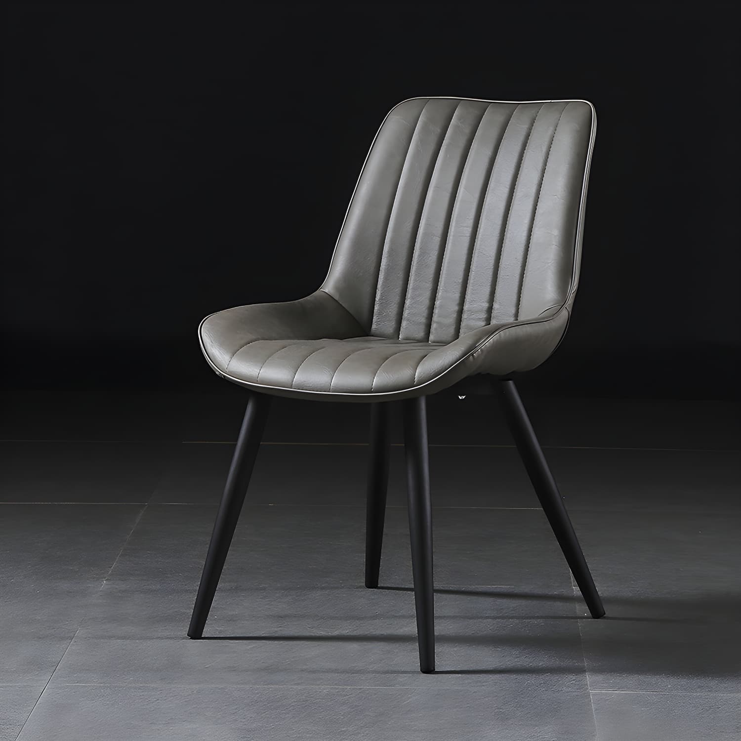Modern Design Faux Leather Side Chair with 4 Metal Black Finish Legs Solid Back Armless Chair - image 6