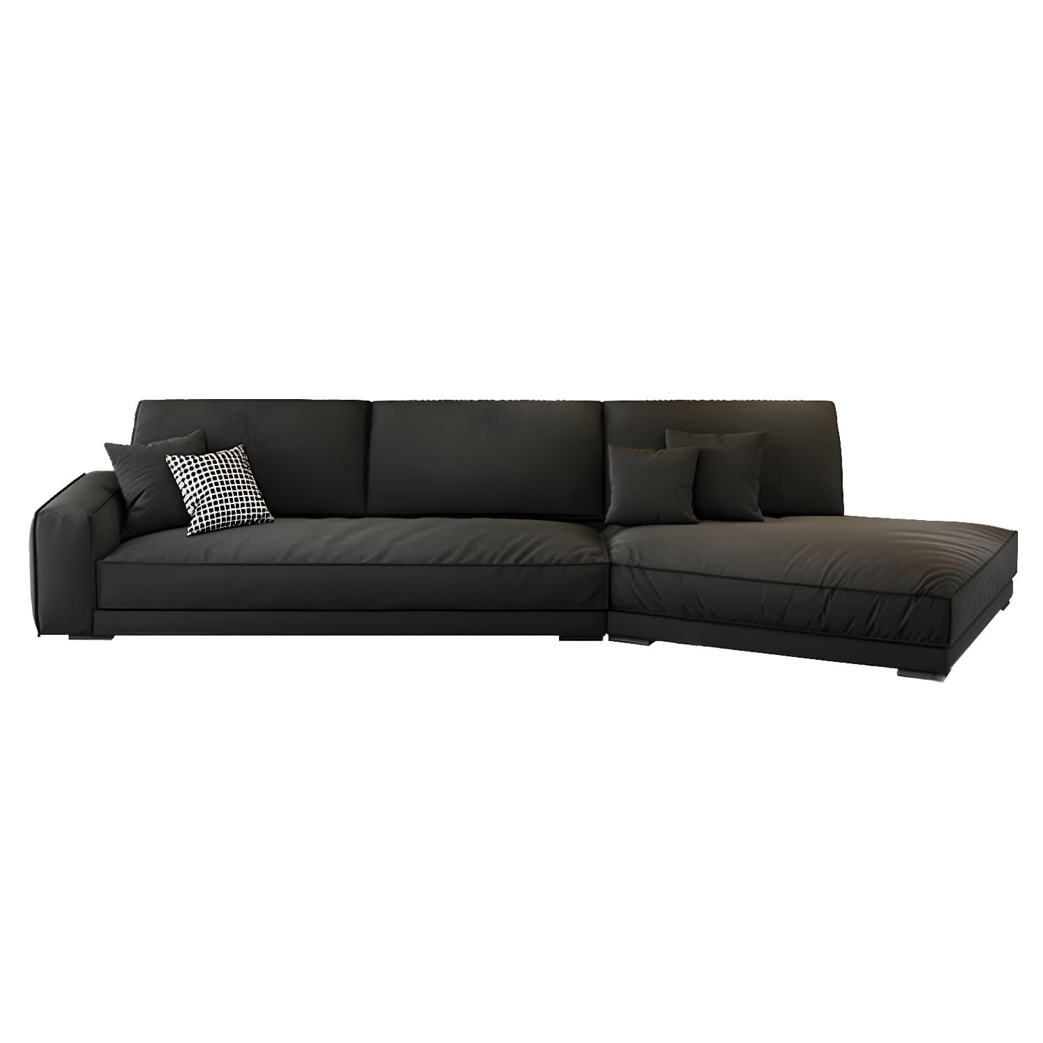 Modern Gray Polyester Blend Stationary Sectional Sofa with Square Arm and Cushion Back - image 5