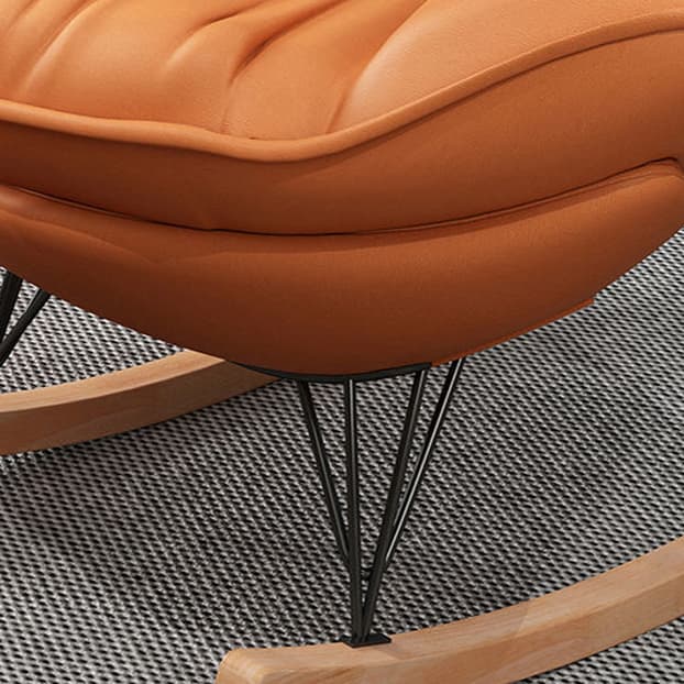 Indulgent Modern Upholstered Rocking Chair with Ottoman Perfect for Relaxation in Natural Wood Tone - image 18