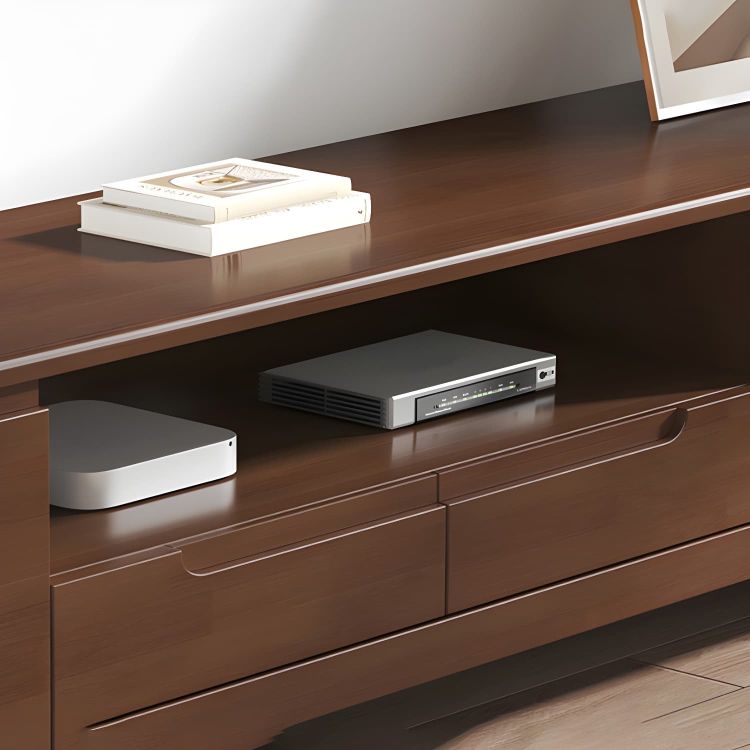 Scandinavian TV Media Stand Solid Wood TV Media Console with Drawers - image 10