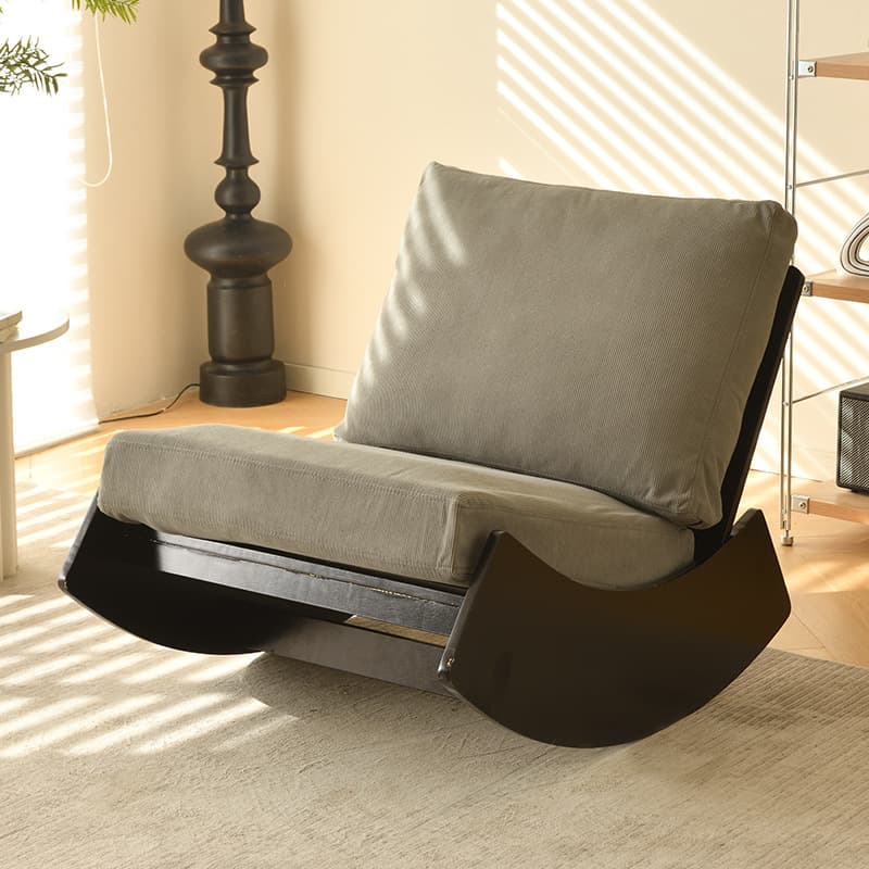 Modern Simple Style White/Lime Green/Grey Upholstered Cushioned Living Room Rocking Chair - image 14