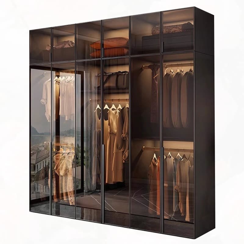 Storm Gray Minimalist Laminate Cabinet Armoire with Soft Close Drawer, Soft Close Door, Interior Shelves, and Clothing Rod - image 4