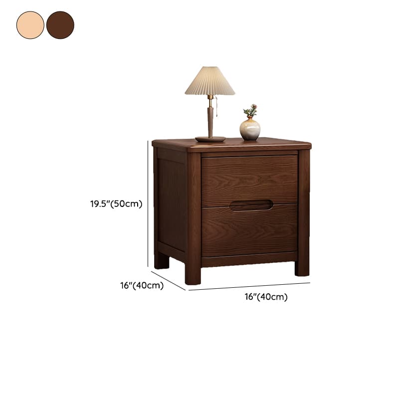 Contemporary Timber Nightstand With Drawer Storage with 2 Drawers/3 Drawers & Leg - image 12
