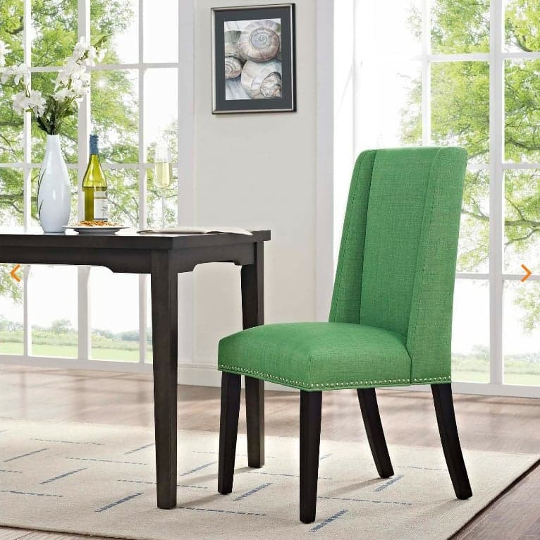 Flannel/Linen/PU Upholstered Stable Framed Armless Chair with Parsons Back and Nailhead Trim for Dinette in a Trendy Style - image 6