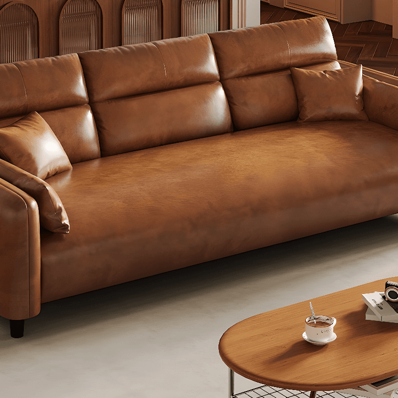 Modish Solid Color Stain Resistant Standard Sofa/Loveseat in Auburn, 3-Seater/4-Seater/5 Person with 2 Pillows - image 5