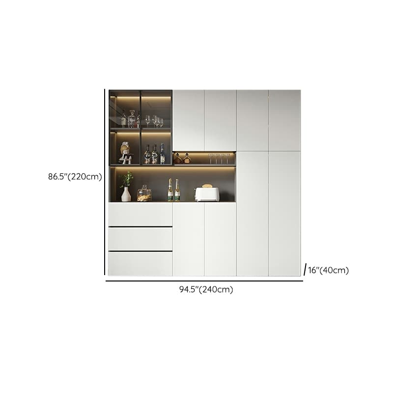 White Modern Buffet Cabinet with Cabinets and Shelves, Full Assembly Needed - image 23