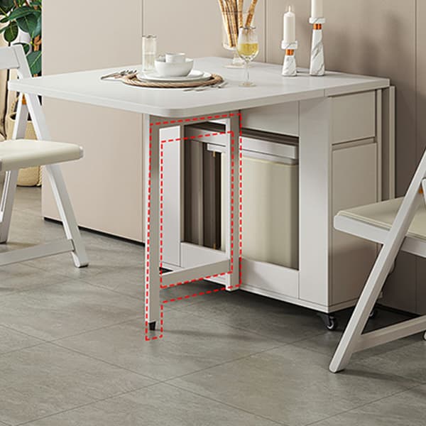 Scandinavian Wood Drop Leaf Dining Table with Storage and Expandable Design - image 7