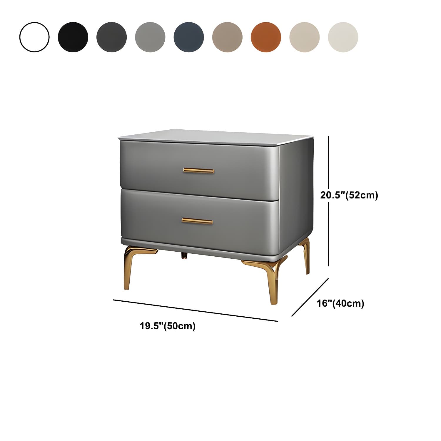 Modern Solid Wood Drawer Storage Night Table 2 Drawer Bed Nightstand - image 14