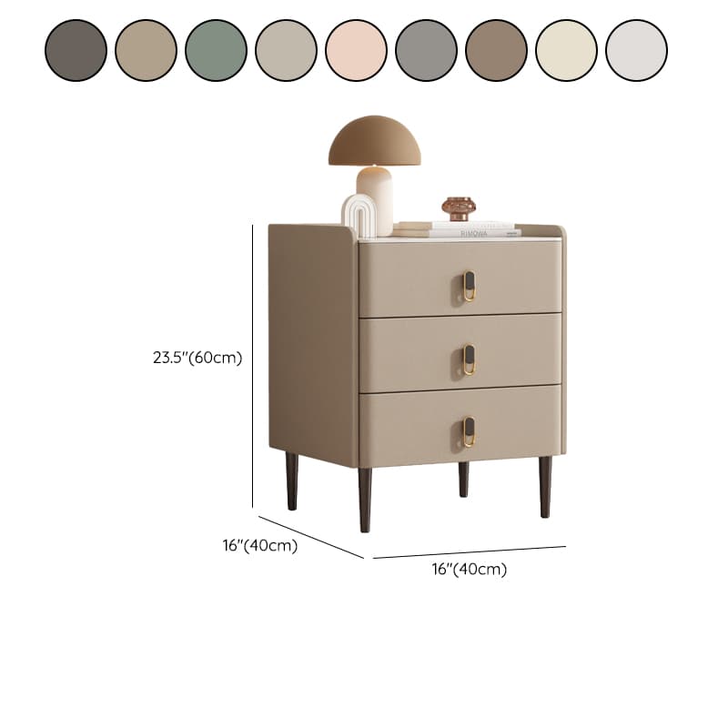 Modern Faux Leather Bachelor's Chest with Stone Countertop, 3 Drawers - image 20
