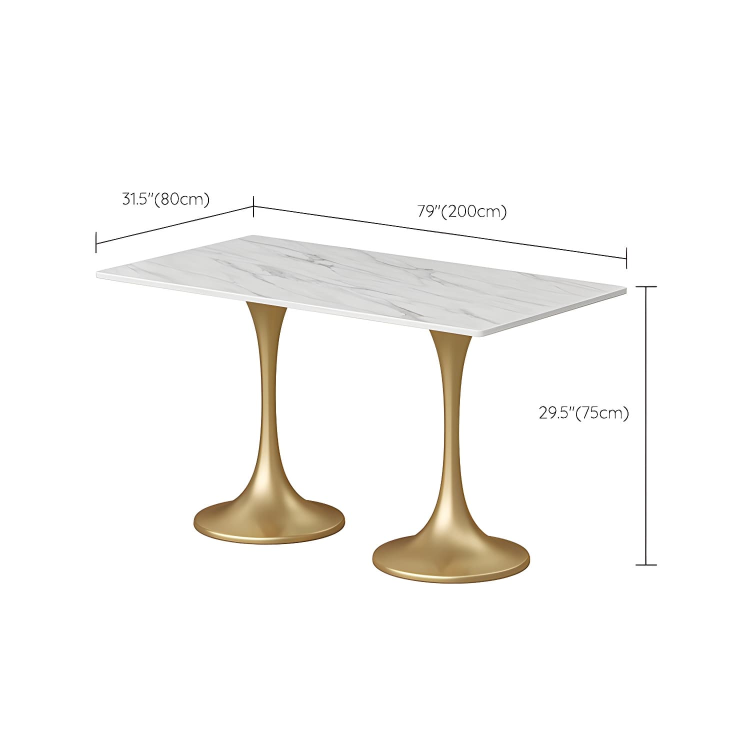 Golden Base Dining Table Medieval Modern Style Stone Table for Indoor - image 21